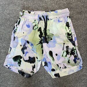 Zara Mens Multicolor Tie Dye Drawstring Elastic Waist Swim Shorts Size S-M